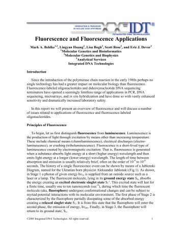 Fluorescence and Fluorescence Applications