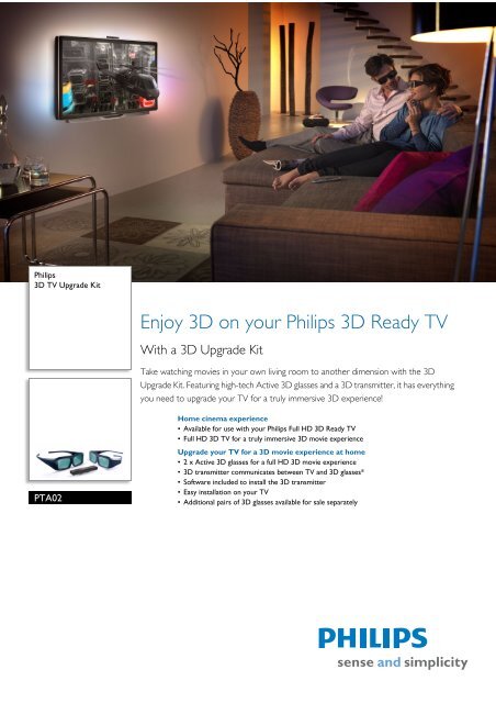 PTA02/00 Philips 3D TV Upgrade Kit - welshit.co.uk