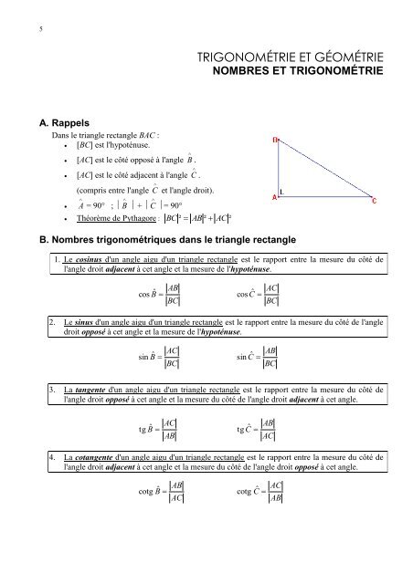 TRIGONOMÃTRIE ET GÃOMÃTRIE 1Fichier PDF - e-nautia