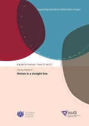 Motion in a straight line - the Australian Mathematical Sciences ...