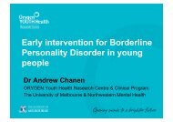 Early intervention for Borderline Personality Disorder in young people