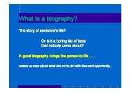 How to write a biography: POWERPOINT with information for ... - Xena