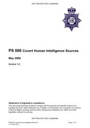 PS 006 Covert Human Intelligence Sources Policy