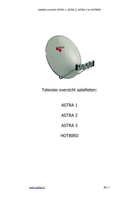 Televisie overzicht satellieten: ASTRA 1 ASTRA 2 ... - Cardan.nl
