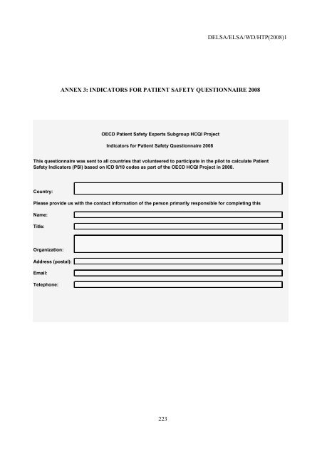 Facilitating Cross-National Comparisons of Indicators for Patient ...