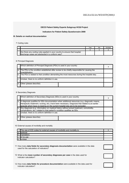 Facilitating Cross-National Comparisons of Indicators for Patient ...