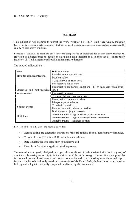 Facilitating Cross-National Comparisons of Indicators for Patient ...