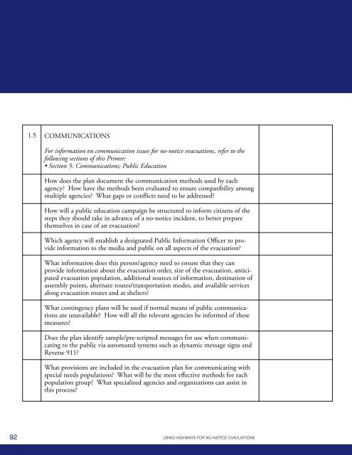 using highways for no-notice evacuations - FHWA Operations - U.S. ...