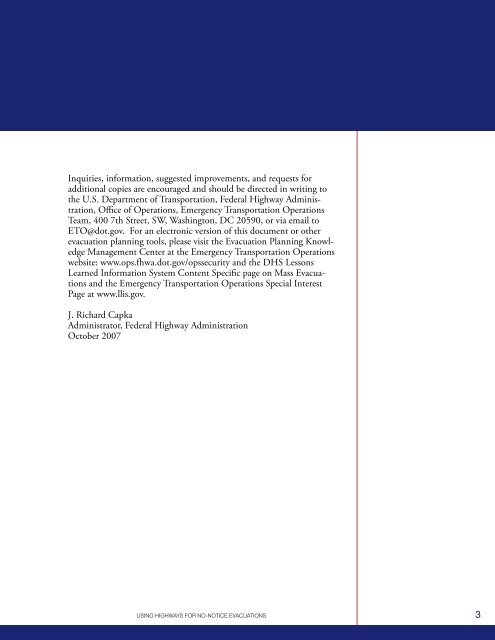 using highways for no-notice evacuations - FHWA Operations - U.S. ...