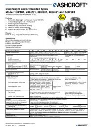 Diaphragm seals threaded types Model 100/101, 200/201, 300/301 ...