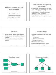 Subjective measures of social status - harry ganzeboom's home page