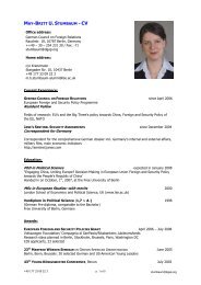 extended version of May-Britt Stumbaums CV - European Foreign ...