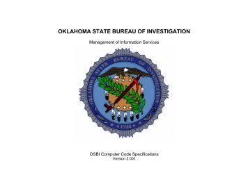 OSBI Computer Codes Specifications - State of Oklahoma Web Site