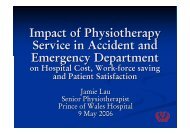 Impact of Physiotherapy Service in A&E Department on Hospital cost ...