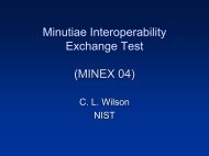 MINEX 04 - NIST Visual Image Processing Group