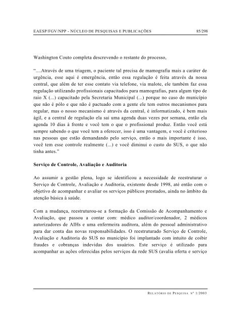 RESUMO PALAVRAS-CHAVE ABSTRACT - GV Pesquisa