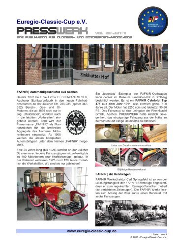 PRESSWERK Vol. 28-JUN-11 - Euregio-Classic-Cup