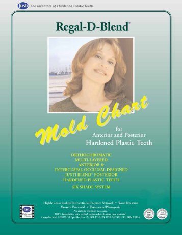 Regal-D-Blend Mold Chart 8x11 - American Tooth Industries