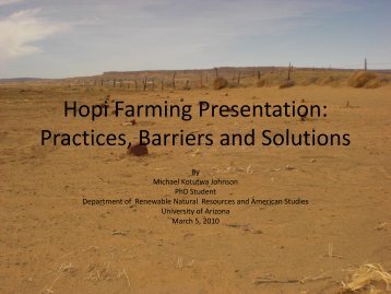 Hopi Farming Presentation - Drake University Law School