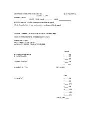 ADVANCED INORGANIC CHEMISTRY QUIZ 5 and FINAL ...