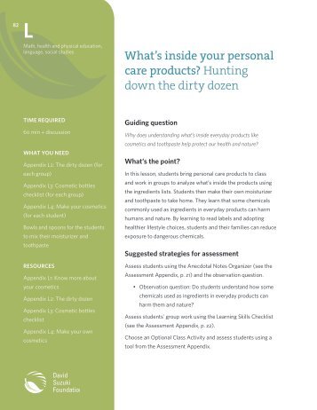 What's inside your personal care products? - David Suzuki Foundation