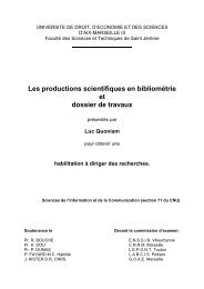 Les productions scientifiques en bibliométrie et ... - Luc Quoniam