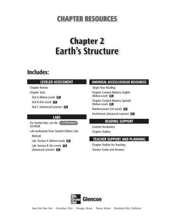 Earth's Structure; Grade 6 Chapter 2 - Peary Middle School
