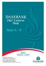 Years 5 - 9 - DANEBANK Anglican School For Girls