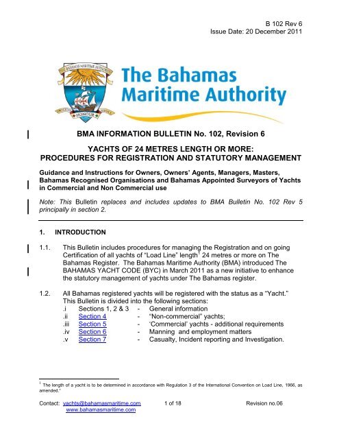 BMA Bulletin 102 - The Bahamas Maritime Authority