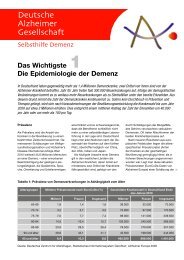 Die Epidemiologie der Demenz - Deutsche Alzheimer Gesellschaft ...
