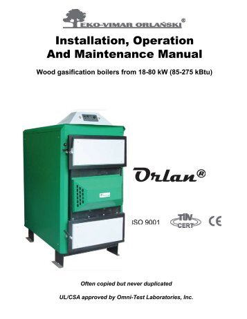 Installation, Operation And Maintenance Manual - Eco Heat Sales ...