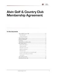 AGCC Membership Agreement - Alvin Golf & Country Club