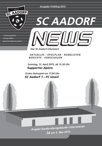 SCA-News FrÃ¼hjahr 2013 - SC Aadorf