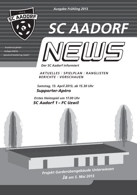 SCA-News FrÃ¼hjahr 2013 - SC Aadorf