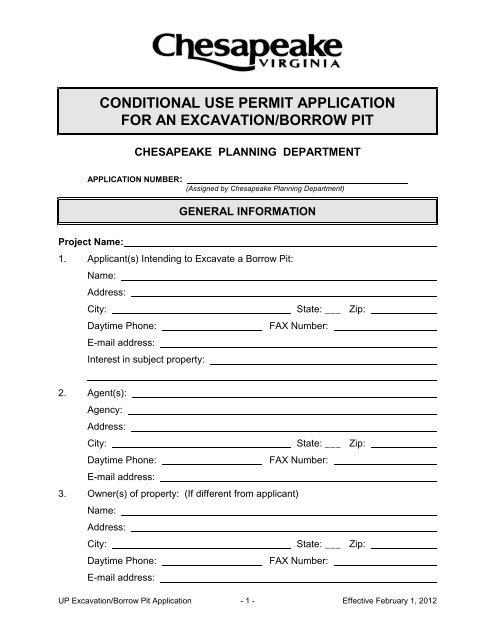 Conditional Use Permit Application Example