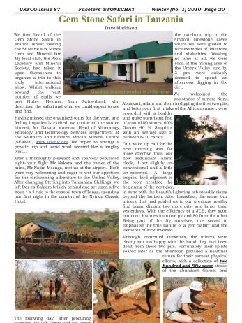 Gem Stone Safari in Tanzania - UK Facet Cutters Guild