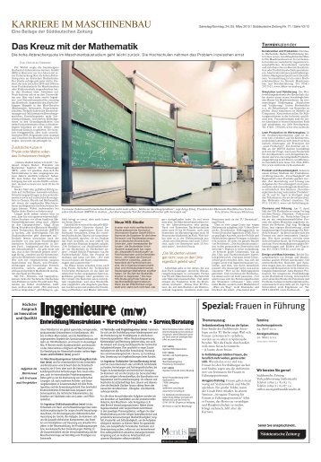 Karriere im Maschinenbau - Süddeutsche Zeitung