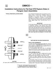 Installation Instructions for Flat Seat STD Rupture Disks in ... - Oseco