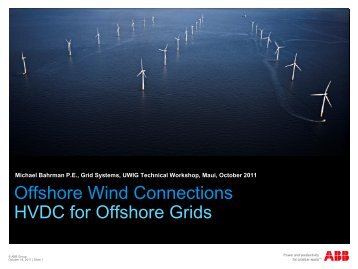 HVDC for Offshore Grids