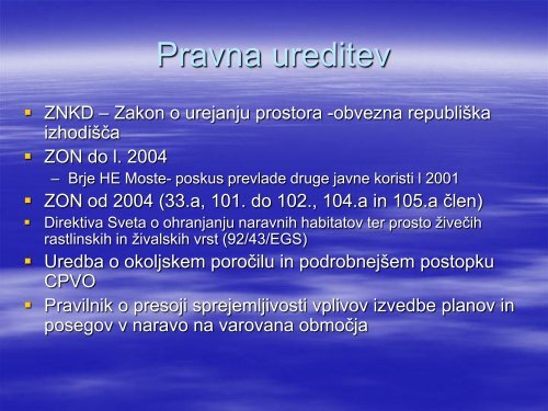 nadomestni habitati v slovenskem sistemu varstva narave