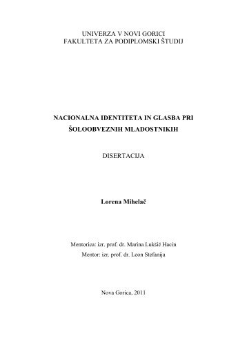 Lorena Mihelač - Univerza v Novi Gorici