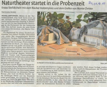Naturtheater startet in die Probenzeit ^oajz.h - Naturtheater Grötzingen