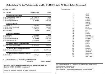 Zeiteinteilung bierde 2013 - Reit- und Fahrverein Bierde-Lahde ...