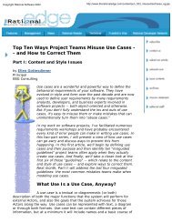 Top Ten Ways Project Teams Misuse Use Cases - IBM
