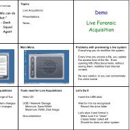 Demo Live Forensic Acquisition