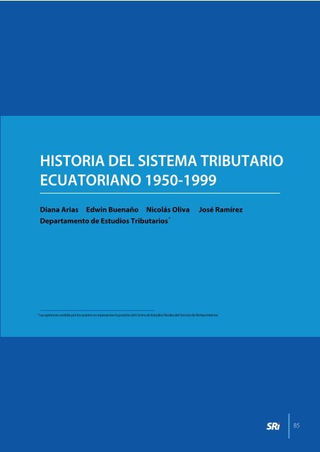 Historia del Sistema Tributario Ecuatoriano 1950-1999 - Centro de ...