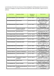 La Commissione Tirocini dei corsi di Laurea in Scienze ...