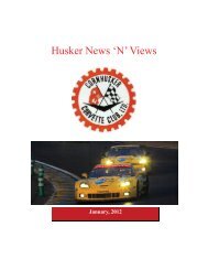 Husker News 'N' Views - Cornhusker Corvette Club