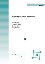 Screening for Fragile X Syndrome (Murray et al.) - NIHR Journals ...