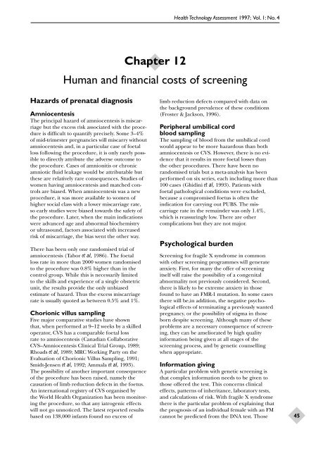 Screening for Fragile X Syndrome (Murray et al.) - NIHR Journals ...